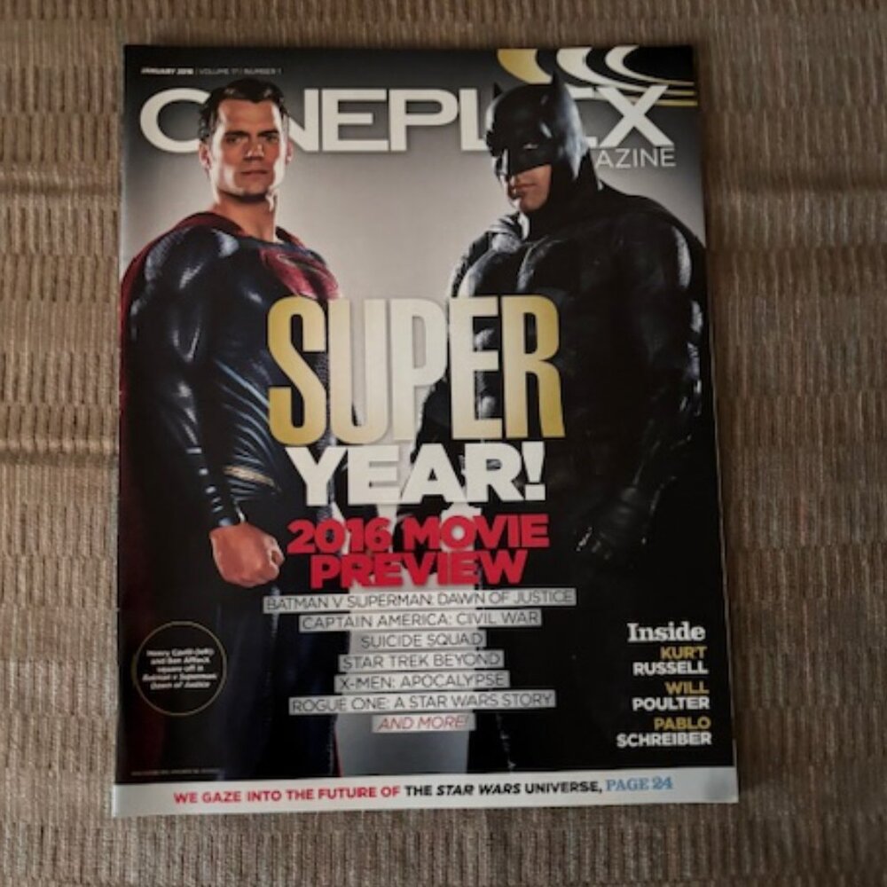 2/$40 CINEPLEX MAGAZINE Jan 2016 VOL 17 No 1 Affleck Batman 2016 Movie Preview